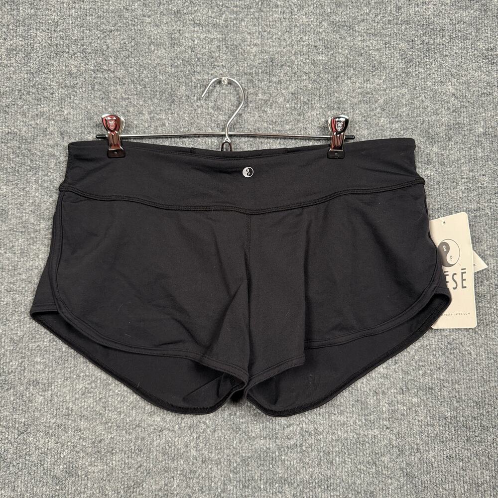 New Rese Womens Size Medium Jackie  Brief Lined‎ Shorts Black Running Activewear